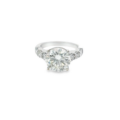 14k White Gold Diamond Round Cut Engagement Ring 2c