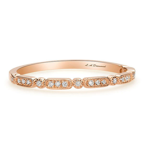 1 CT. T.W. Diamond Vintage-Style Eternity Band in 14K Rose Gold - LA DIAMOND