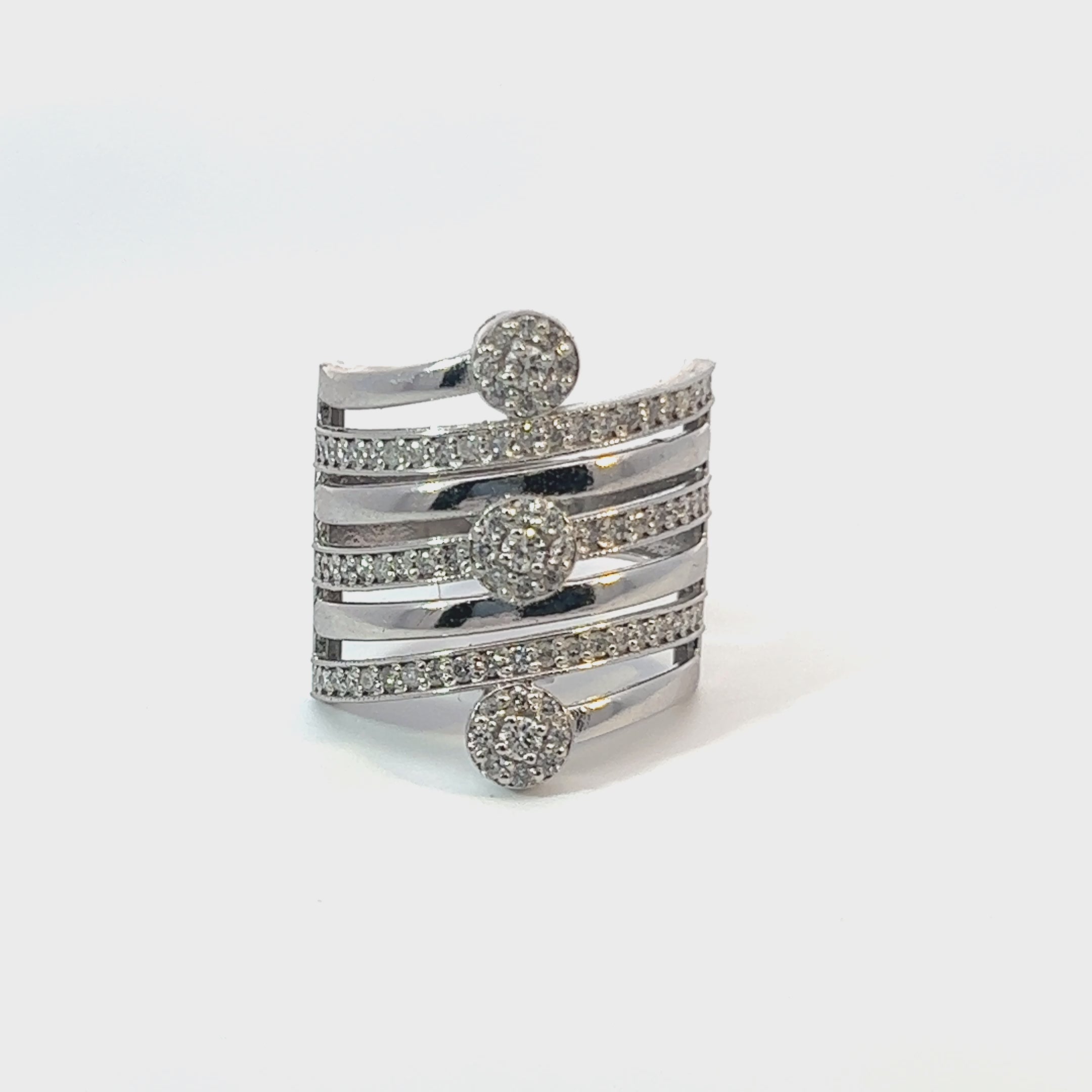 14K White Gold Round Cut Diamond Ring (1.10 ct)