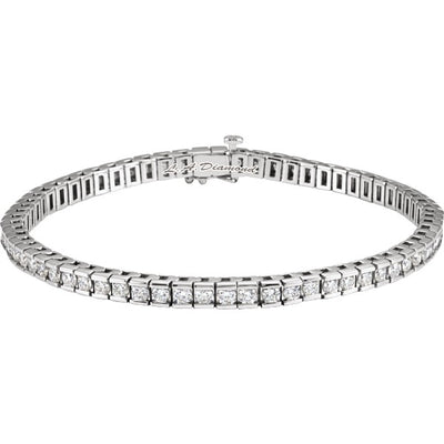 14K White Gold Diamond Round Cut Tennis Bracelet 2/5 CT. T.W.