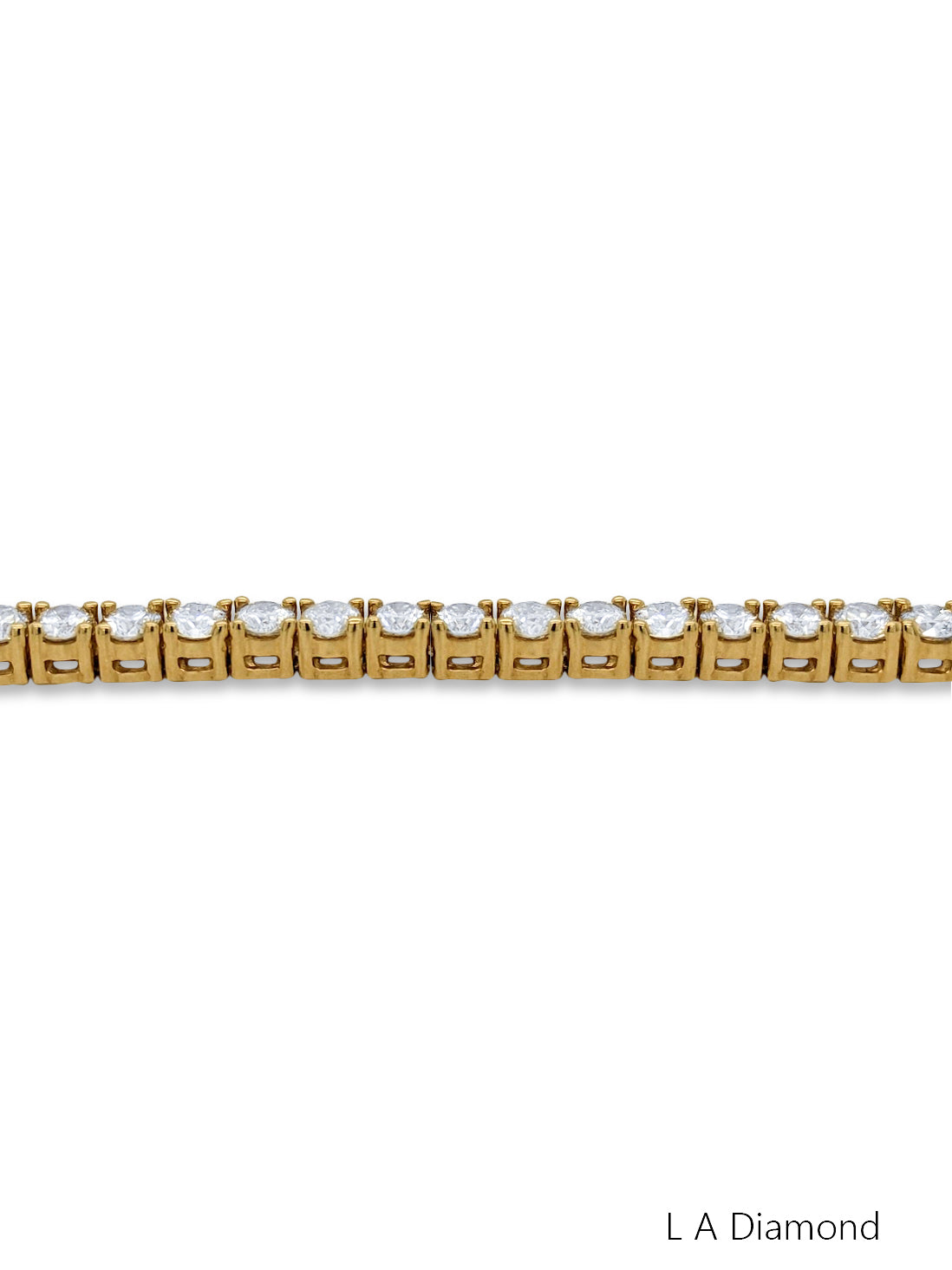 14k Yellow Gold Diamond Round Cut Tennis Bracelet 8.90c
