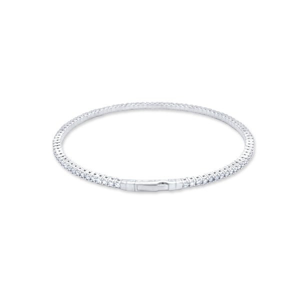 14k White Gold Diamond Round Cut Tennis Bracelet 2.22c - LA DIAMOND