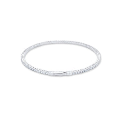 14k White Gold Diamond Round Cut Tennis Bracelet 2.22c