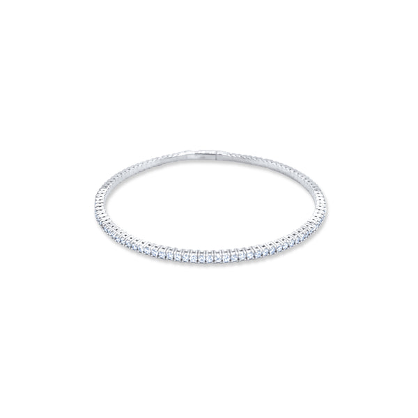 14k White Gold Diamond Round Cut Tennis Bracelet 2.22c - LA DIAMOND