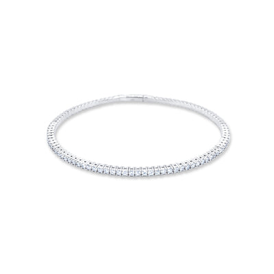 14k White Gold Diamond Round Cut Tennis Bracelet 2.22c