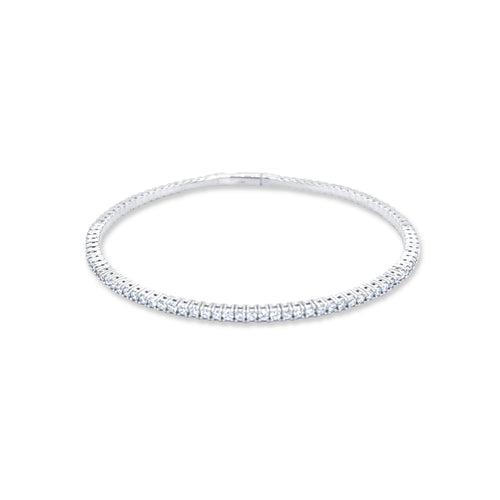 14k White Gold Diamond Round Cut Tennis Bracelet 2.22c - LA DIAMOND