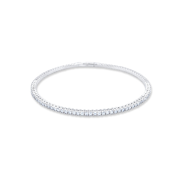 14k White Gold Diamond Round Cut Tennis Bracelet 2.22c - LA DIAMOND