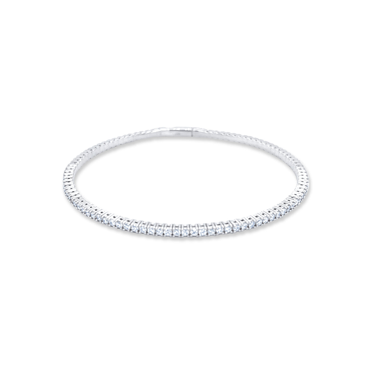 14k White Gold Diamond Round Cut Tennis Bracelet 2.22c