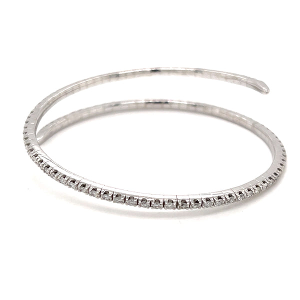 14k White Gold Diamond Round Cut Tennis Bracelet 2.40c - LA DIAMOND