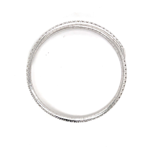 14k White Gold Diamond Round Cut Tennis Bracelet 2.40c - LA DIAMOND