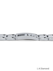 14k White Gold Diamond Round Cut Hinged Bracelet 2.10c