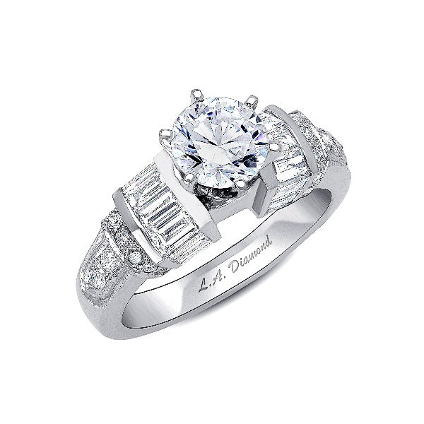 3/4 CT. T.W. Diamond Vintage-Style Engagement Ring in 14K Gold - LA DIAMOND