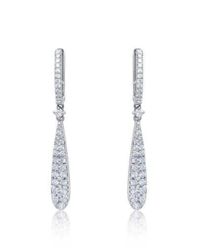 18k White Gold Diamond Round Cut Diamond Earring .95c