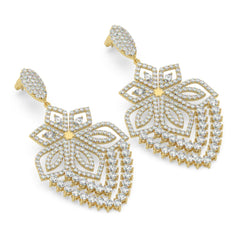 White Gold Diamond Oval Cut Drop Earring