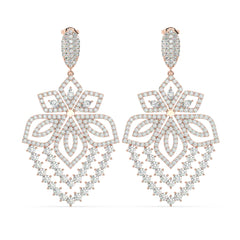 White Gold Diamond Oval Cut Drop Earring