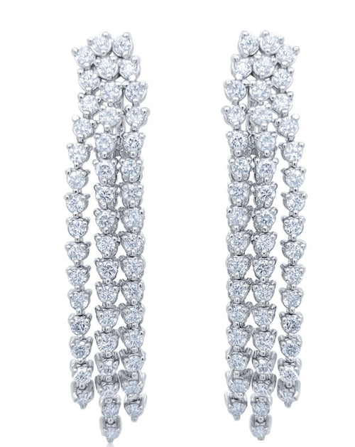 14k White Gold Diamond Round Cut Dangle Earring .45c - LA DIAMOND