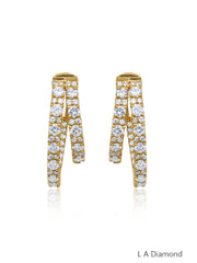 14k Yellow Gold Diamond Round Cut Earring 25c