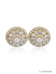 14K White Gold Diamond Round Cut Earring