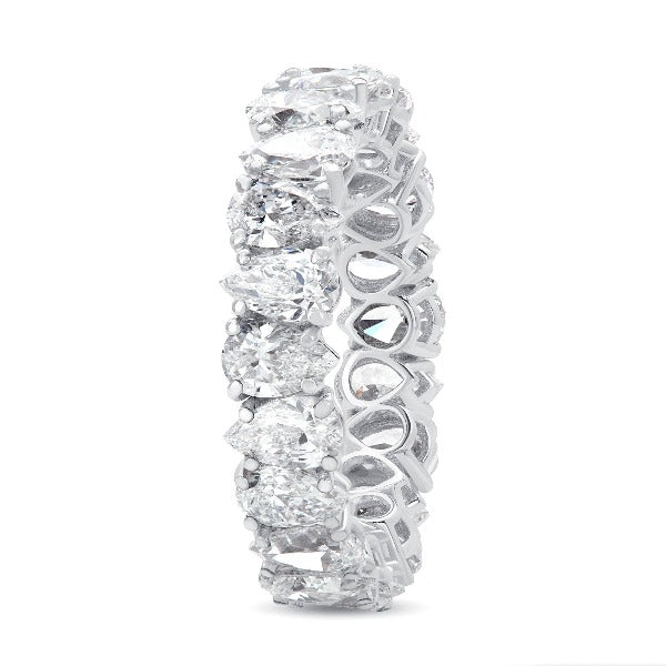 1 CT. T.W. Diamond Pear Diamond Band in 14K White Gold - LA DIAMOND