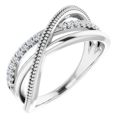 14K White Gold Diamond Layered Criss Cross Ring | Shop 14k White Gold Lusso  Rings | Gabriel & Co