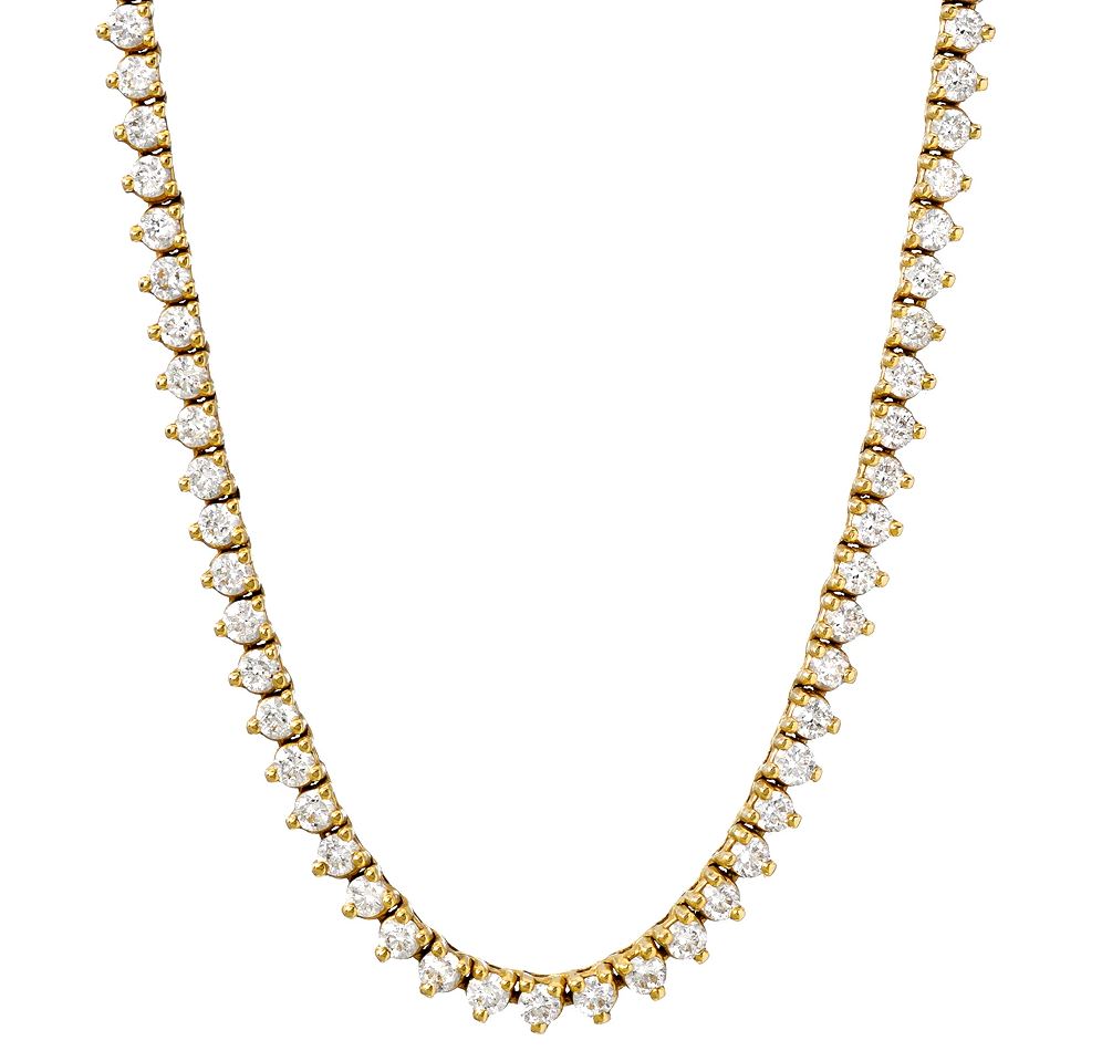 3 Prong Diamond Tennis Necklace - LA DIAMOND