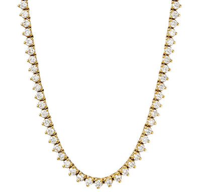 3 Prong Diamond Tennis Necklace