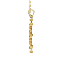 White Gold Diamond Round Cut Necklace