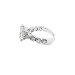 14k White Gold Diamond Princess Cut Engagement Ring 3.54c
