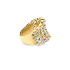 14k Yellow Gold Diamond Round Cut Ring 4.10c