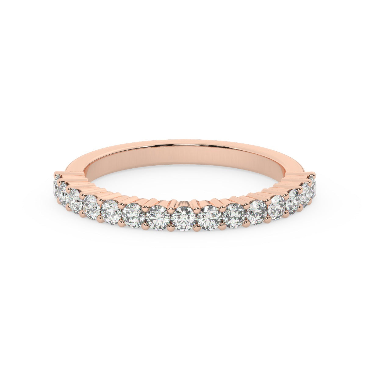 18K Gold Diamond Round Cut Wedding Ring .68c