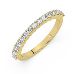 18K Gold Diamond Round Cut Wedding Ring .68c