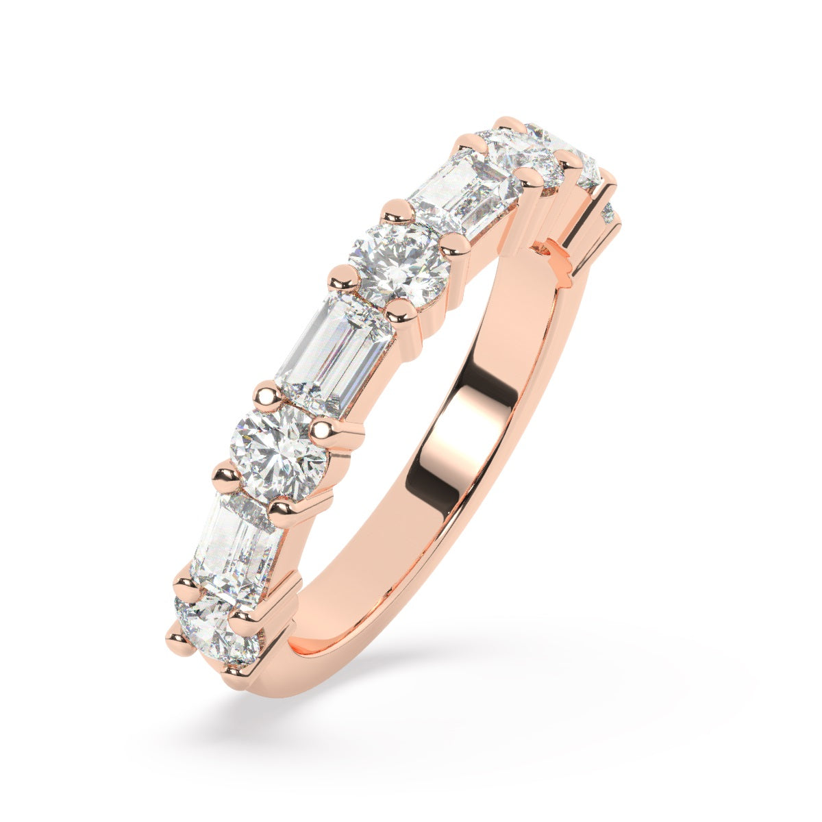 18K Gold Diamond Round Cut Wedding Ring 1.43c