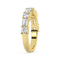18K Gold Diamond Round Cut Wedding Ring 1.43c