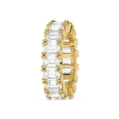 14k White Gold Diamond Emerald Cut Wedding Ring 7.75c