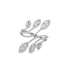 18k White Gold Diamond Marquise Cut Ring 2.78c