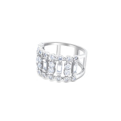 18K Gold Diamond Multiple Round Cut Ring .76c