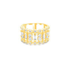 18K Gold Diamond Multiple Round Cut Ring .76c