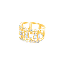 18K Gold Diamond Multiple Round Cut Ring .76c