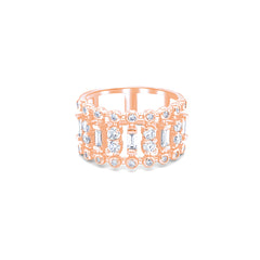 18K Gold Diamond Multiple Round Cut Ring .76c