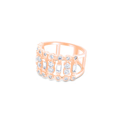 18K Gold Diamond Multiple Round Cut Ring .76c