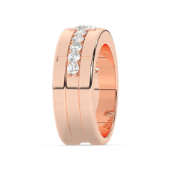 14k White Gold Diamond Platinum  Bezel Corner Princess Cut Wedding Band 26.25