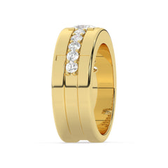 14k White Gold Diamond Platinum  Bezel Corner Princess Cut Wedding Band 26.25