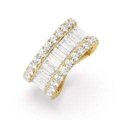 14K White Gold Diamond Baguette Cut Ring 5.15c
