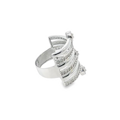 14k White Gold Diamond Round Cut Ring 1.10c