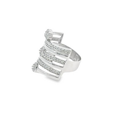 14k White Gold Diamond Round Cut Ring 1.10c
