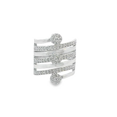 14k White Gold Diamond Round Cut Ring 1.10c