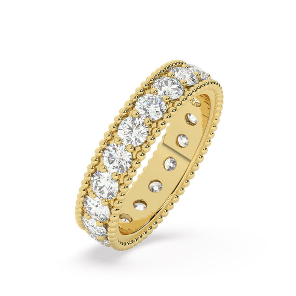 White Gold Diamond  Round Cut Wedding Band - LA DIAMOND