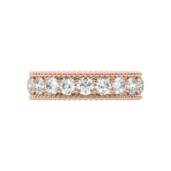 White Gold Diamond  Round Cut Wedding Band - LA DIAMOND