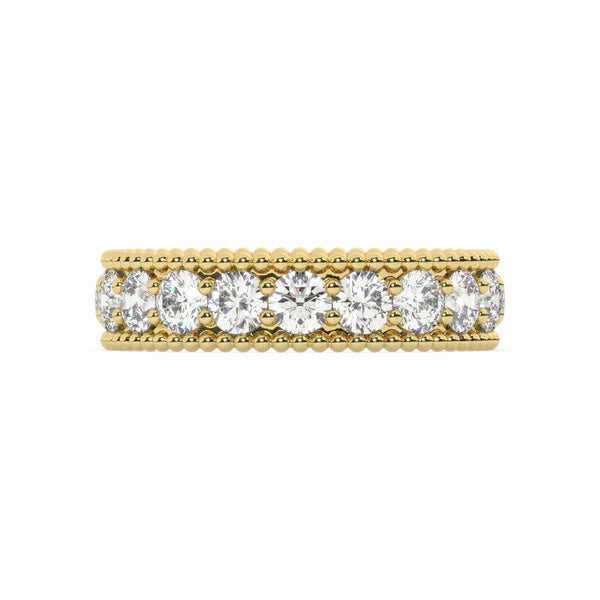 White Gold Diamond  Round Cut Wedding Band - LA DIAMOND