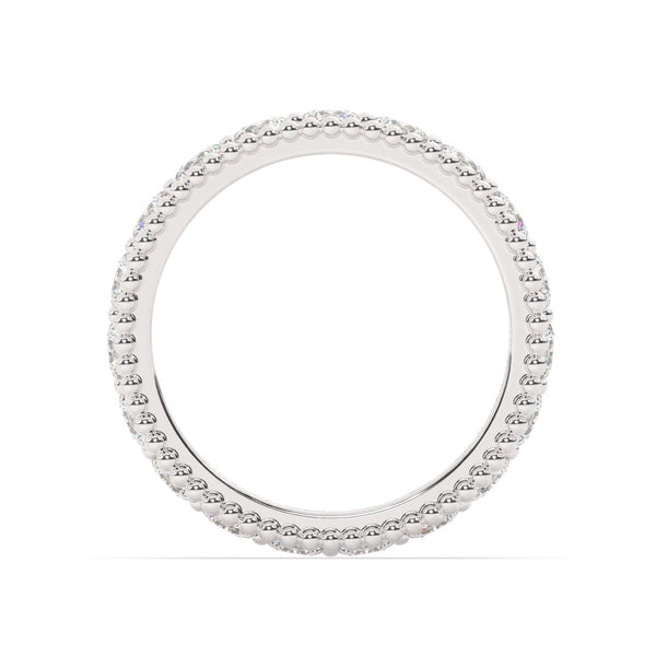 White Gold Diamond  Round Cut Wedding Band - LA DIAMOND